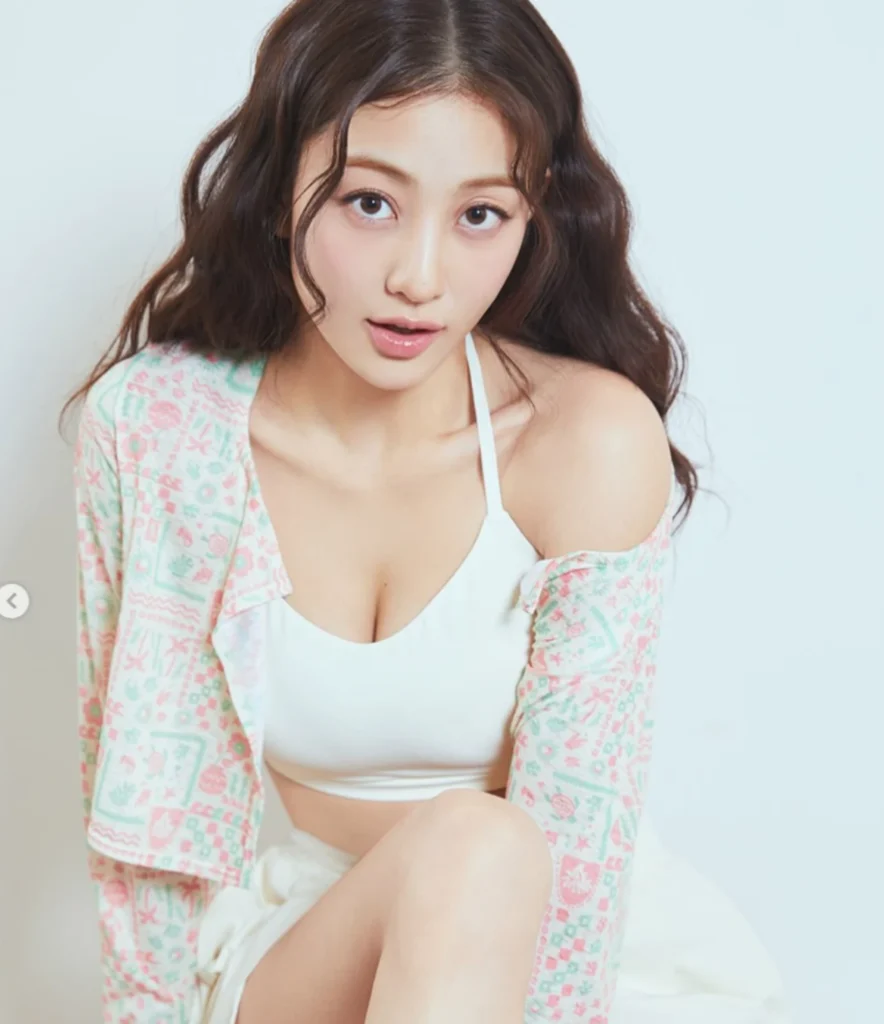 배럴걸 트와이스 지효 래쉬가드