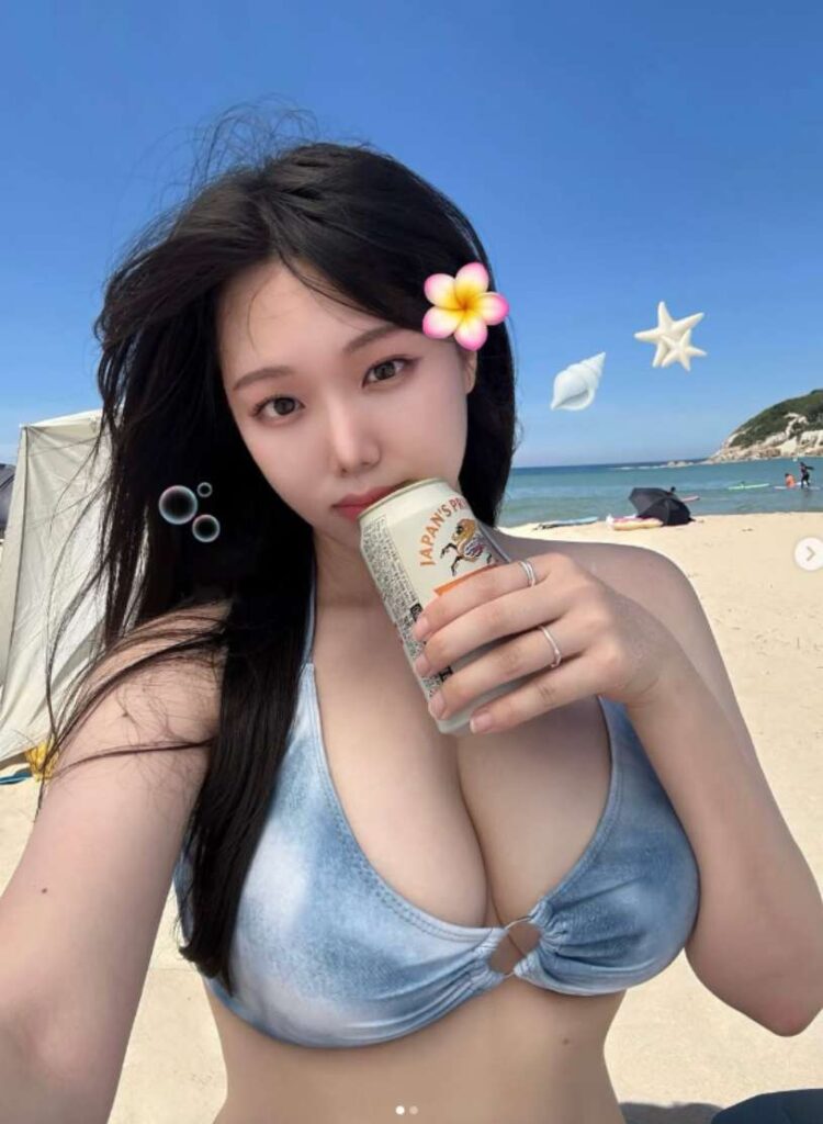 핑크 비키니 풀빌라룩