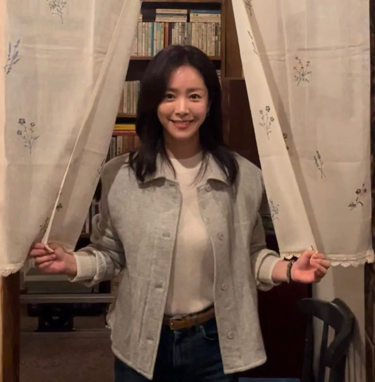 한지민 가을 데일리룩